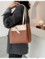 Fashion Brown Contrast Stitching Knotted Diagonal Shoulder Bag