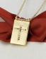 Fashion Gilded Love + Cross Square Love Cross Pendant Necklace