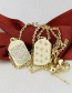 Fashion Gold Color-plated Love + Stars Square Star Love Heart Gold-plated Pendant Necklace