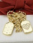 Fashion Gold Color-plated Love + Stars Square Star Love Heart Gold-plated Pendant Necklace