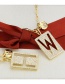 Fashion Gold Color Plated H Square Letter With Heart Necklace