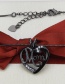 Fashion Black And White Zirconium Plating Gun Heart Shaped Letter Diamond Hollow Pendant Necklace