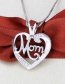 Fashion Rose Gold Color Plated Zirconium Heart Shaped Letter Diamond Hollow Pendant Necklace
