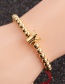 Fashion 4mm Copper Beads Black Rope Gold Color Crown Hand-woven Round Adjustable Bracelet