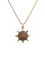 Fashion Ring Gold Color Micro-inlaid Zircon Geometric Gold-plated Copper Pendant Necklace