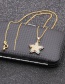 Fashion Moon 3o Sub Chain Necklace Star And Moon Pendant With Diamond And Gold Plated Copper Necklace
