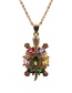 Fashion Dove Of Peace Tortoise Dove Diamond Hollow Pendant Necklace