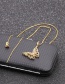 Fashion Butterfly 2o Sub Chain Gold Color Micro Zircon Butterfly Pendant Necklace