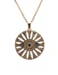 Fashion Devils Eye 5o Child Chain White Gold Color Zodiac Micro Inlaid Zircon Eye Hollow Pendant Necklace
