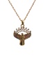 Fashion Goddess 4o Child Chain Gold Color Diamond Goddess Lace Geometric Hollow Pendant Necklace