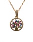 Fashion Tree Of Life 1 Box Chain White Gold Color Micro-inlaid Zircon Tree Of Life Round Hollow Necklace