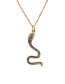 Fashion Snake 9 Box Chain Gold Color Micro-inlaid Zircon Curved Serpentine Pendant Necklace
