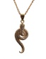 Fashion Snake 9 Box Chain Gold Color Micro-inlaid Zircon Curved Serpentine Pendant Necklace