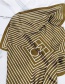 Fashion Full Frame Dark Yellow Striped Silk Imitation Printing Geometric Small Square Scarf