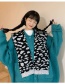 Fashion Leopard Black Grey Split Wool Knit Leopard Print Shawl Scarf