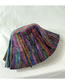 Fashion Purple Woolen Mixed Color Stitching Fisherman Hat