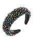 Fashion Color Hand-stitched Crystal And Diamond Wide-sided Sponge Headband