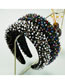 Fashion Color Hand-stitched Crystal And Diamond Wide-sided Sponge Headband
