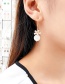 Fashion Cream White Opal Diamond Flower Alloy Earrings