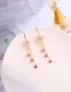 Fashion Cherry Blossom Powder Flower Diamond Tassel Alloy Earrings