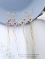 Fashion Cherry Blossom Powder Flower Tassel Diamond Earrings