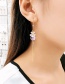 Fashion Cherry Pink Fringed Flower Diamond Long Alloy Earrings