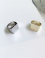 Fashion Silver Color Wide Glossy Geometric Square Ring