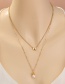 Fashion Golden Color Letter Pearl Multilayer Necklace (a Necklace + 26 Letter Accessories)