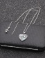 Fashion Love 1 Box Chain White Gold Color Micro-inlaid Zircon Love Letter Pendant Necklace