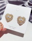 Fashion Alloy Plated Love Earrings With Pearls And Gold-plated Diamonds