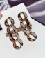Fashion Alloy Plated Long Chain Hollow Earrings With Zircon