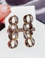 Fashion Alloy Plated Long Chain Hollow Earrings With Zircon