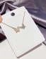 Fashion Alloy Plated Natural Shell Butterfly Micro-inlaid Zircon Necklace