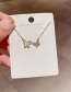 Fashion Alloy Plated Natural Shell Butterfly Micro-inlaid Zircon Necklace