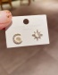 Fashion Alloy Plated Micro-set Zircon Opal Star And Moon Asymmetric Earrings