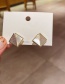 Fashion Alloy Plated Micro Inlaid Zircon Shell Stitching Square Earrings