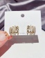 Fashion Alloy Plated Irregular Micro-inlaid Zircon And Pearl Gradation Earrings