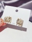Fashion Alloy Plated Irregular Micro-inlaid Zircon And Pearl Gradation Earrings