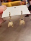 Fashion Alloy Plated Micro-inlaid Zircon Hollow Bee Pearl Earrings