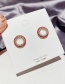 Fashion Alloy Plated Diamond Red Rim Circle Micro-set Zircon Earrings