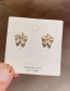 Fashion Alloy Plated Opal Flower Earrings In Real Gold