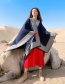 Fashion Scarlet Solid Color Border Knitted Imitation Cashmere Split Long Shawl