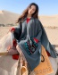 Fashion Khaki Imitation Cashmere Split Fringe Stitching Shawl