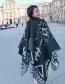 Fashion Compass Faux Cashmere Split Geometric Cloak Shawl