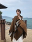 Fashion Brown Stripes Thickened Warm Striped Shawl Cloak