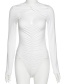 Fashion White Hollow Slim Long Sleeve Bodysuit