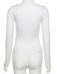 Fashion White Hollow Slim Long Sleeve Bodysuit