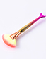 Fashion Single Champagne Gold Color Makeup Brush With Wooden Handle And Aluminum Tube Nylon Hair