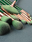 Fashion 10 Imperial Green Wooden Handle Aluminum Tube Nylon Hair Hit Color Makeup Brush Set
