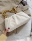 Fashion White Furry Thick Chain Pleated Shoulder Bag